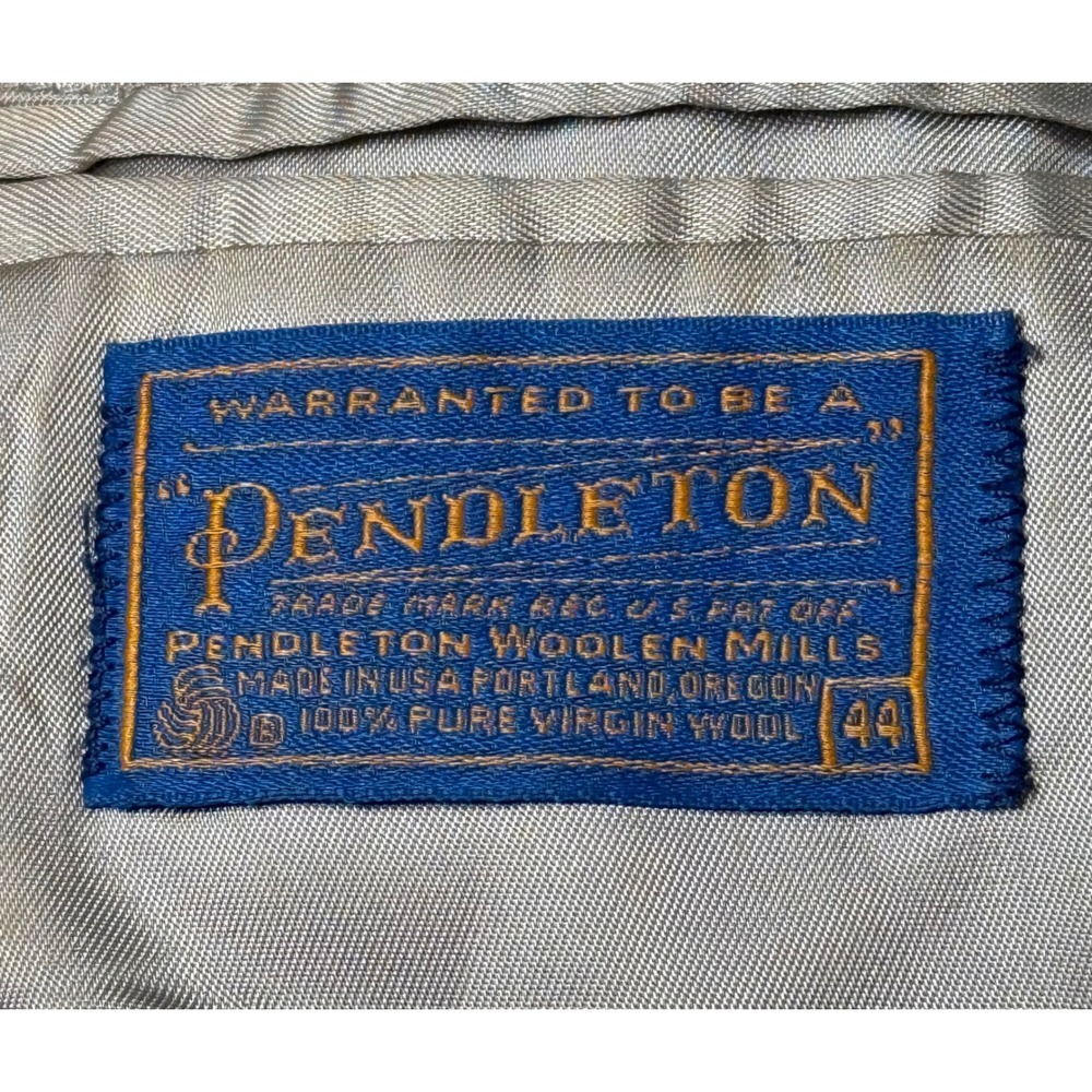 Pendleton Woolen Mills Gray 100% Virgin Wool Blazer Men's Size 44 Coat Jacket - Picture 2 of 8